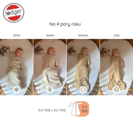 Lodger Śpiworek 4 pory roku z odpinanymi rękawami 4 m - 3 l Hopper Buffalo