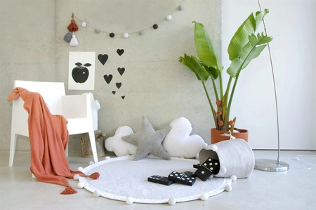 Lorena Canals Dywan bawełniany Bubbly Light Grey Ø 120 cm