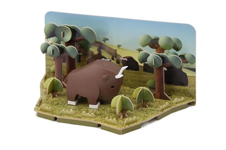 Halftoys Magnetyczne Składane Gnu z Makietą