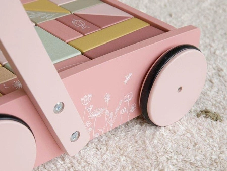 Little Dutch Wózek z klockami Róż Flowers LD7020