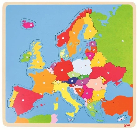 Mapa Europy - układanka drewniana, 57509-goki, zabawki edukacyjne