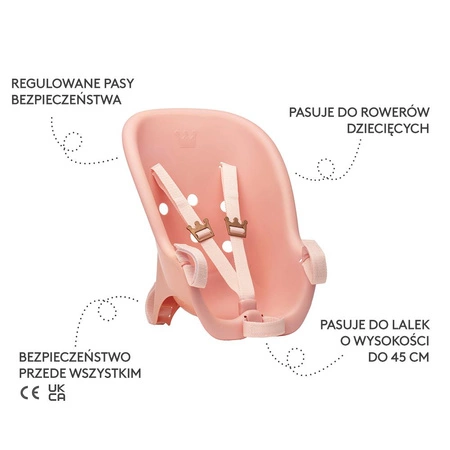Fotelik rowerowy dla lalki zabawka dla dzieci nauka bezpieczeństwa Skrallan