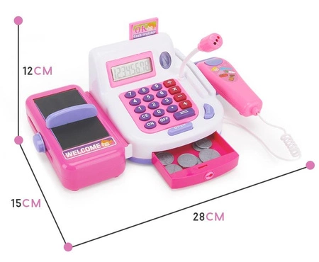 WOOPIE Kasa Sklepowa dla Dzieci Kalkulator Mikrofon Wyświetlacz LCD