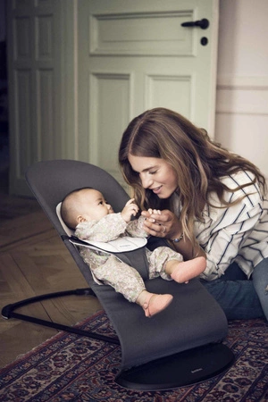 BABYBJORN - leżaczek BALANCE SOFT COTTON/JERSEY - Szary / Szary