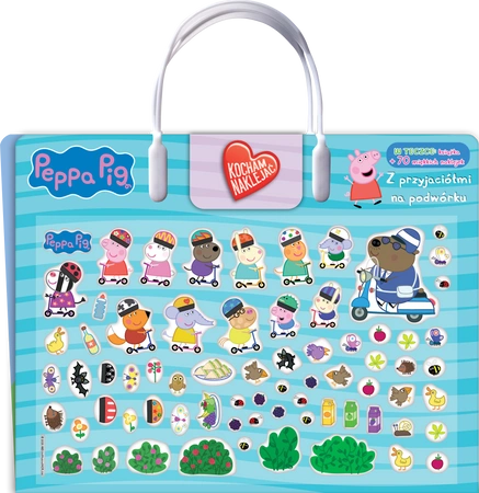 Z przyjaciółmi na podwórku. Świnka Peppa. Kocham naklejać