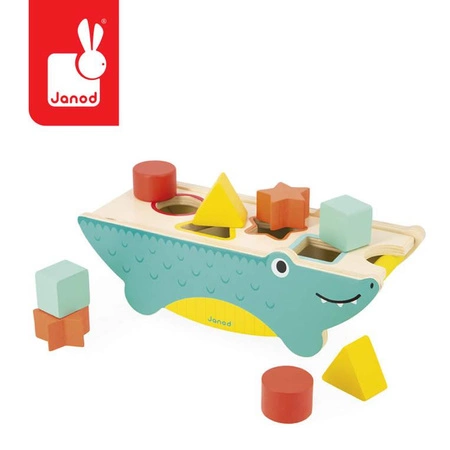 Drewniany sorter krokodyl Tropik 12m+, Janod