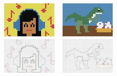 Auzou Duża kolorowanka Piksele Dinozaury 22052