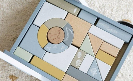 Little Dutch Wózek z klockami Błękit Ocean LD7021