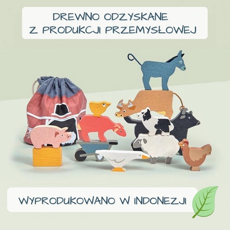 Drewniane figurki do zabawy - zwierzęta zagrodowe, Tender Leaf Toys