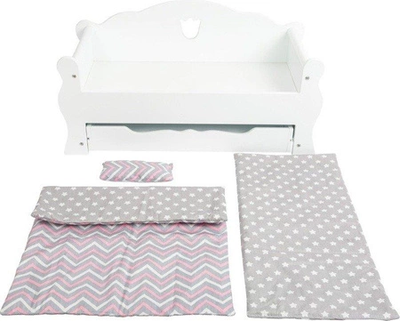 Drewniane łóżko Kwiatuszek 12024-Small Foot, mebelki dla lalek