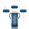 Szklana butelka ze smoczkiem M reagująca na temperaturę, 240 ml, borówkowa, Everyday Baby