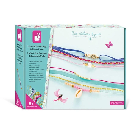 Zestaw kreatywny do tworzenia biżuterii Bransoletki Boho 8+, Janod KOLEKCJA 2022
