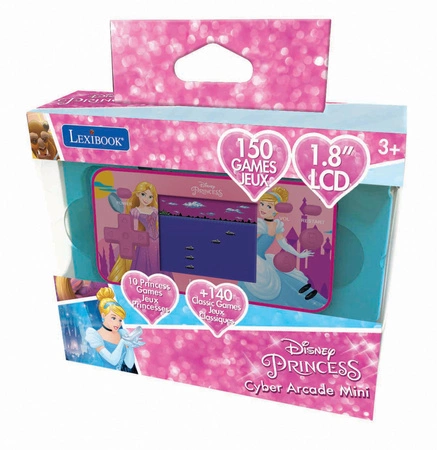 Konsola podręczna Cyber Arcade® Pocket Disney Princess ekran 1,8'' 150 gier w tym 10 z księżniczkami Disneya JL1895DP