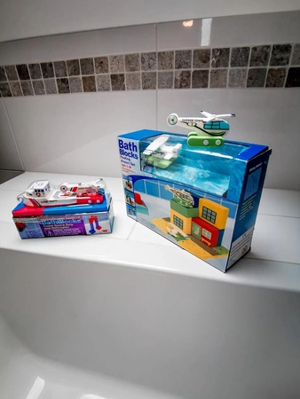 Zabawka do kąpieli BathBlocks - Straż przybrzeżna z helikopterem 11 el.