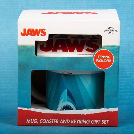 Zestaw prezentowy Szczęki: kubek, podkładka, brelok