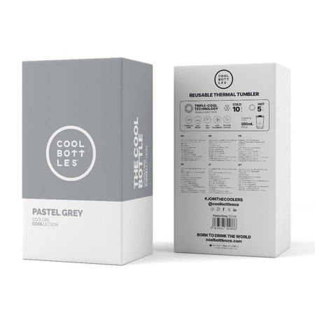 Cool Bottles Kubek termiczny 550 ml Triple cool Pastel Grey