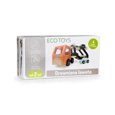 Drewniana wywrotka śmieciarka ciężarówka ECOTOYS