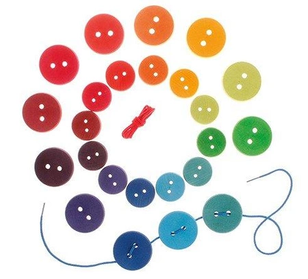 Guziki do nawlekania, 24 el., kolorowe, 3+, Grimm's