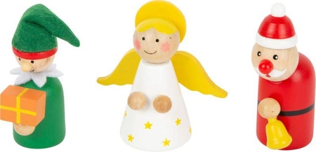 Bożonarodzeniowe figurki drewniane Święty Mikołaj z prezentami i leśni przyjaciele Small Foot 11749