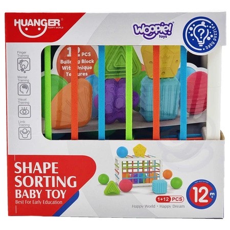 WOOPIE Elastyczna Kostka Sensoryczna Sorter dla Dzieci Kolorowe Kształty 13 el.