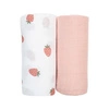 Lulujo Boho Kocyk Otulacz Muślinowy Strawberry/Ballet Slipper 2sz