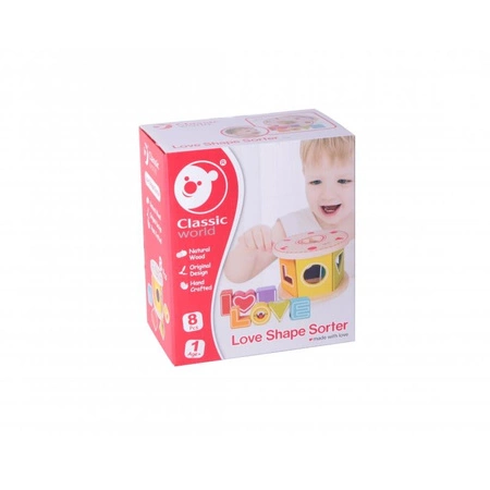 CLASSIC WORLD Drewniany Sorter Kształtów Literki + Klocki Sensoryczne