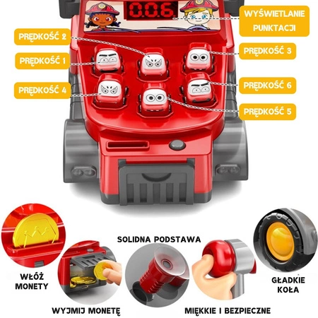 WOOPIE Gra Zręcznościowa Uderz Młotkiem Wbijak Straż Pożarna z Akcesoriami