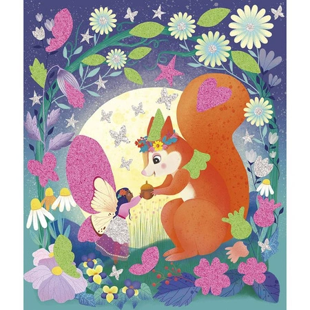 Janod Zestaw kreatywny Naklejki piankowe i fosforescencyjne piaski Wróżki Magic Fairies 6+