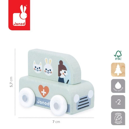 Janod Pojazd Samochód weterynarza Biała Dolina Cross Roads 12m+