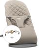 BABYBJORN - leżaczek BLISS Woven, Piaskowoszary + Zabawka Googly Eyes Pastels