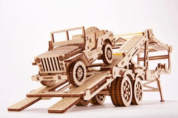 Laweta puzzle 3D - naczepa do Big truck z jeepem