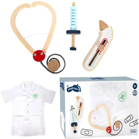 Strój lekarski z akcesoriami Doktor 12225-Small Foot, zabawa w lekarza