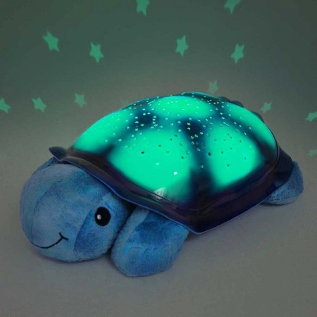 Cloud b® Twinkling Twilight Turtle™ Aqua - Lampka nocna z projekcją świetlną - Żółw niebieski