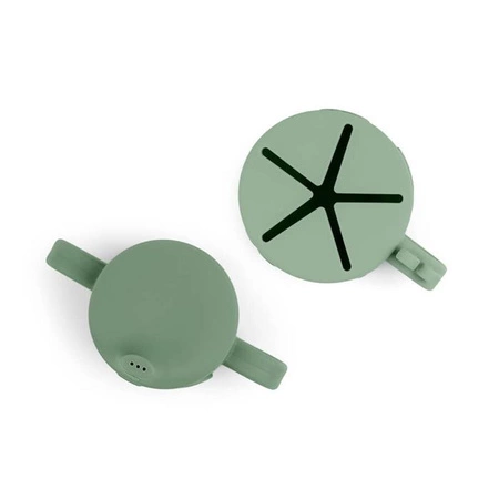 Done by Deer Peekaboo Kubek z Nakładką i Kubek na Przekąski Green