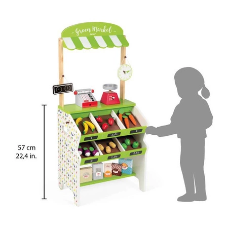 Warzywniak sklep duży drewniany z 33 elementami, JANOD