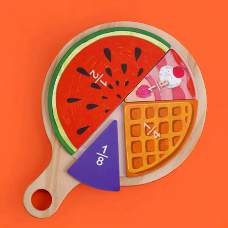 mierEdu Układanka matematyczna do nauki ułamków - Yummy Food ME338