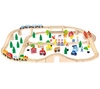 Drewniana Kolejka z pociągami tor dla dzieci 90 elementów Viga Toys