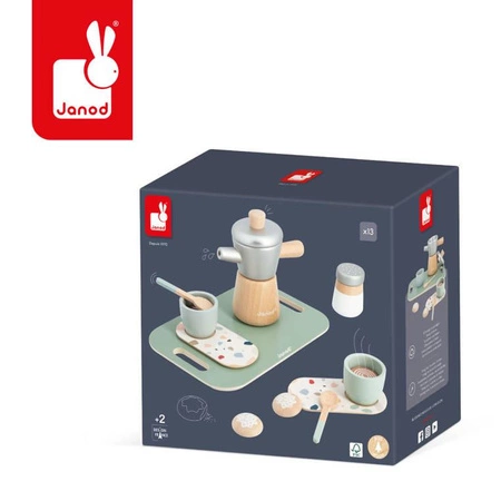 Drewniana kawiarka z akcesoriami Kawa po włosku 2+, Janod