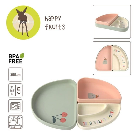 LLassig Zestaw silikonowych naczyń 3 el. Happy Fruit Cherry