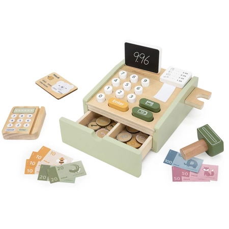 VIGA PolarB Drewniana Kasa Sklepowa Zielona