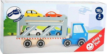 Metalowa zabawka samochód Transporter 8588-Small Foot, pojazdy dla dzieci