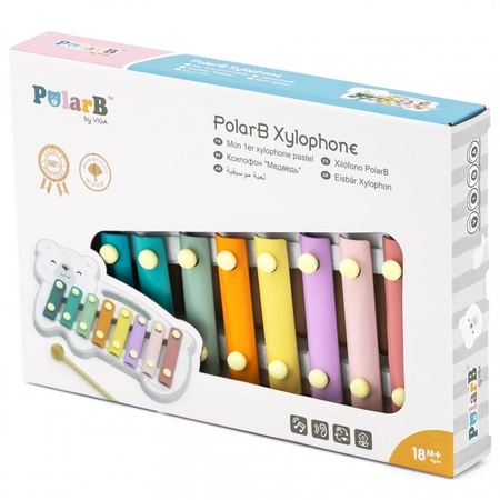 Drewniane Cymbałki Miś Polarny Ksylofon Viga Toys Montessori