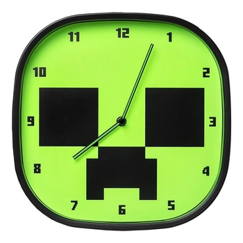 Minecraft Creeper zegar ścienny świecący w ciemności plus zestaw naklejek