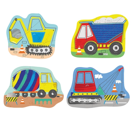 Na budowie puzzle dla początkujących 4 w 1