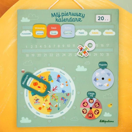 Lilliputiens Miękka tablica aktywizująca "Mój pierwszy kalendarz" 3 lata+