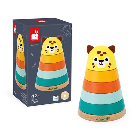 Piramida drewniana Jaguar Tropik 12m+, Janod