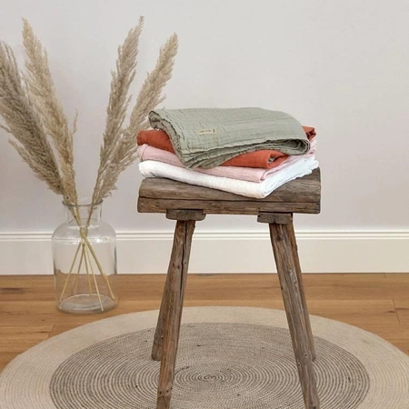 Lassig Muślinowy otulacz-kocyk 85x85cm Zestaw 3 szt. powder pink/milky/rust