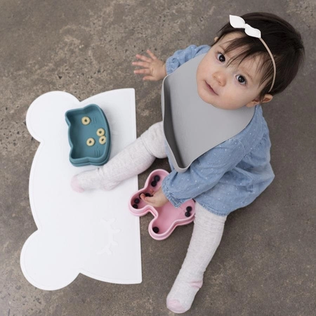 Zestaw śliniaków silikonowych z kieszonką We Might Be Tiny - Mint + Grey