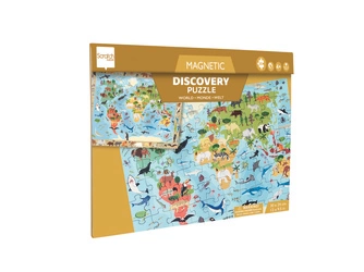 Scratch, 2 w 1 Puzzle magnetyczne i gra obserwacyjna - Mapa świata 80 el.