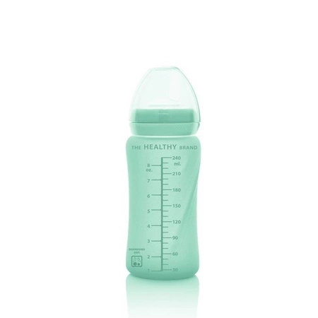 Szklany bidon ze słomką 240 ml, miętowy, Everyday Baby